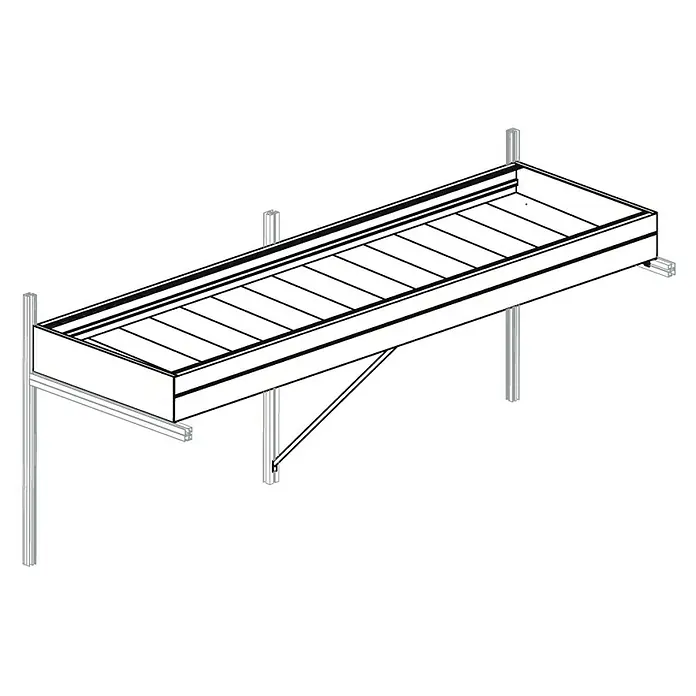 KGT Gewächshaus-Pflanzkasten - 227 x 63,5 x 10 cm - Schlichtes, rechteckiges Hochbeet auf einer Stahlkonstruktion für den Garten oder die Terrasse. Ideal für den Anbau von Gemüse.