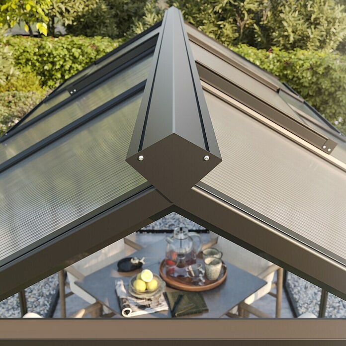 KGT Gewächshaus Novum III (Außenmaß inkl. Dachüberstand (B x T): 273 x 208 cm, Material Seitenwand: Glas, 4 mm, Tannengrün) | BAUHAUS
