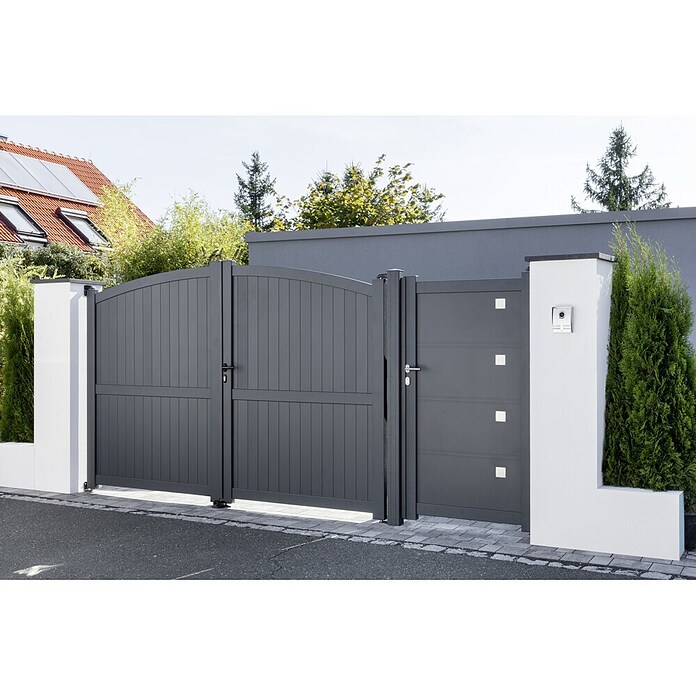 Soncost Gartentor CL06 (Aluminium, Strukturiert, Maße B x H: 300 x 180/200/180 cm)