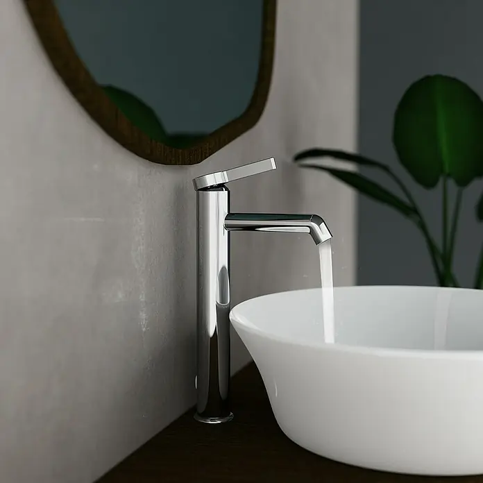 Camargue Waschtischarmatur Signo - Höhe: 30 cm, Chrom, Glänzend - Elegante Waschtischarmatur aus Chrom mit klaren Linien und modernem Design, die jedes Badezimmer aufwertet. Perfekt für stilvolle Waschbecken.