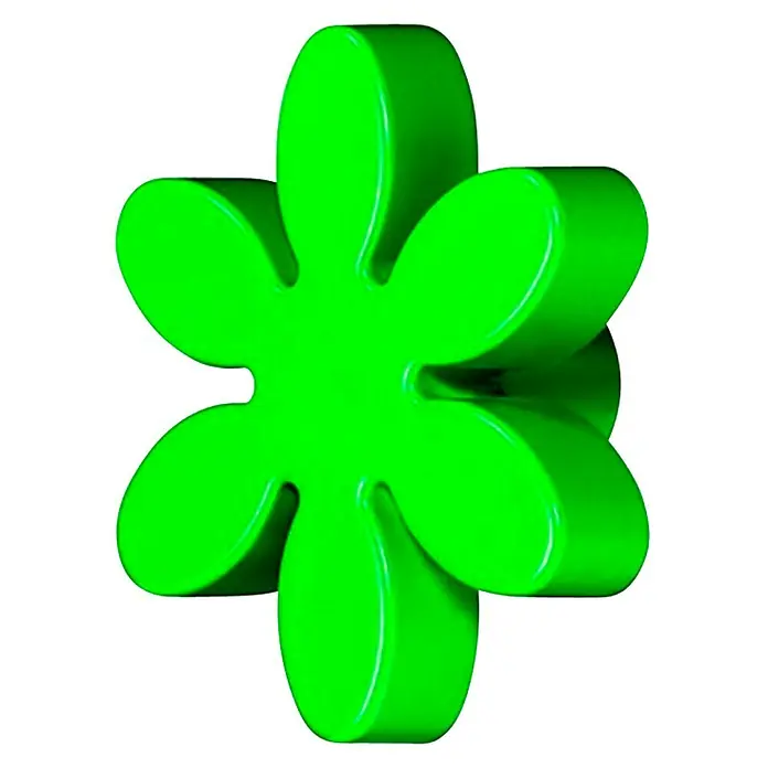 Häfele Pomo infantil para mueble - Tipo de tirador del mueble: Botón, Plástico, Verde, Características del diseño: Flor - Un trébol de un verde vibrante y estilizado con seis hojas, presentado de forma tridimensional y brillante.
