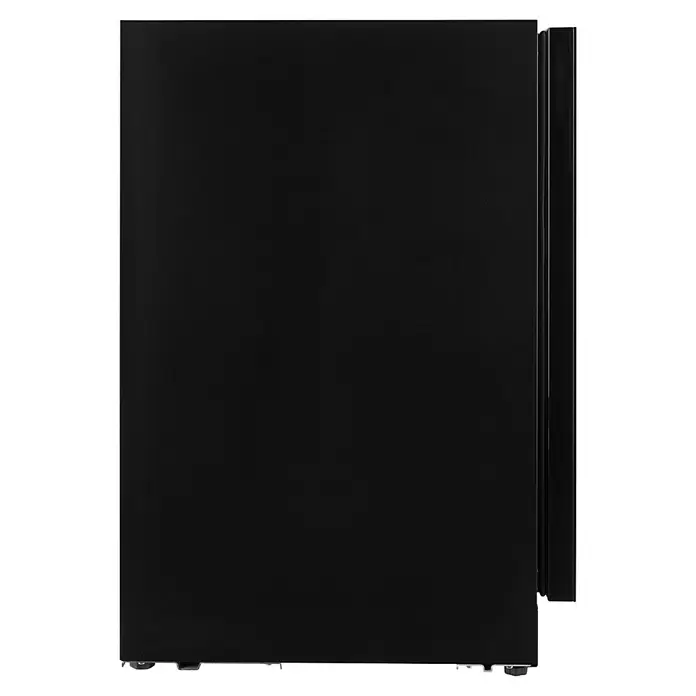 Wolkenstein Weinkühlschrank UWTS129 - Einbaugerät, L x B x H: 57 x 59,5 x 82 cm, Schwarz - Schwarzes rechteckiges Gerät mit Griff, Seitenansicht.