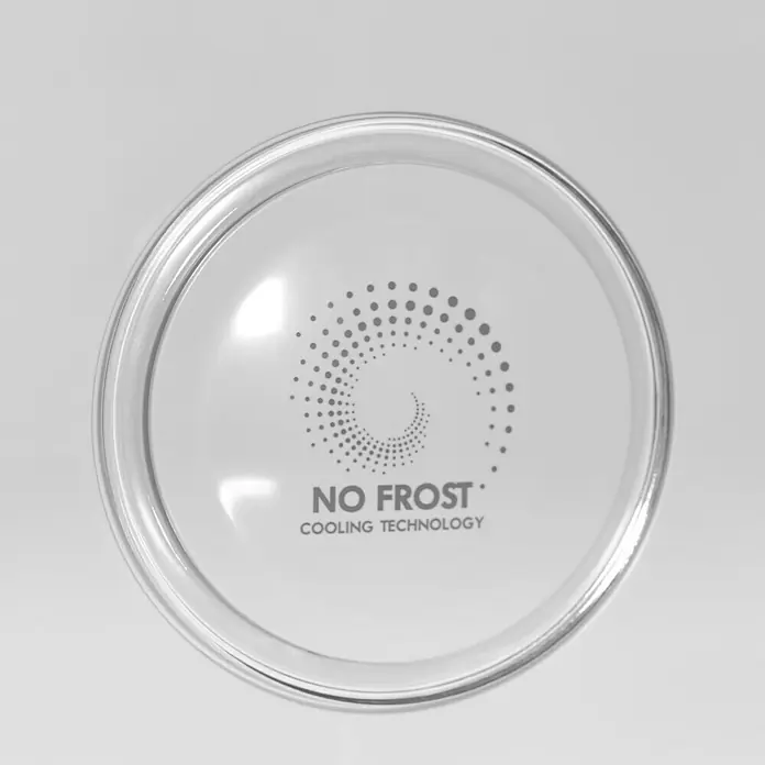 Wolkenstein Kühl-Gefrierkombination FD351.4A NF IX - Nutzinhalt Gesamt: 320 l, 68,5 x 63,5 x 185,5 cm, Inox - Nahaufnahme der "No Frost"-Kühlungstechnologie.
