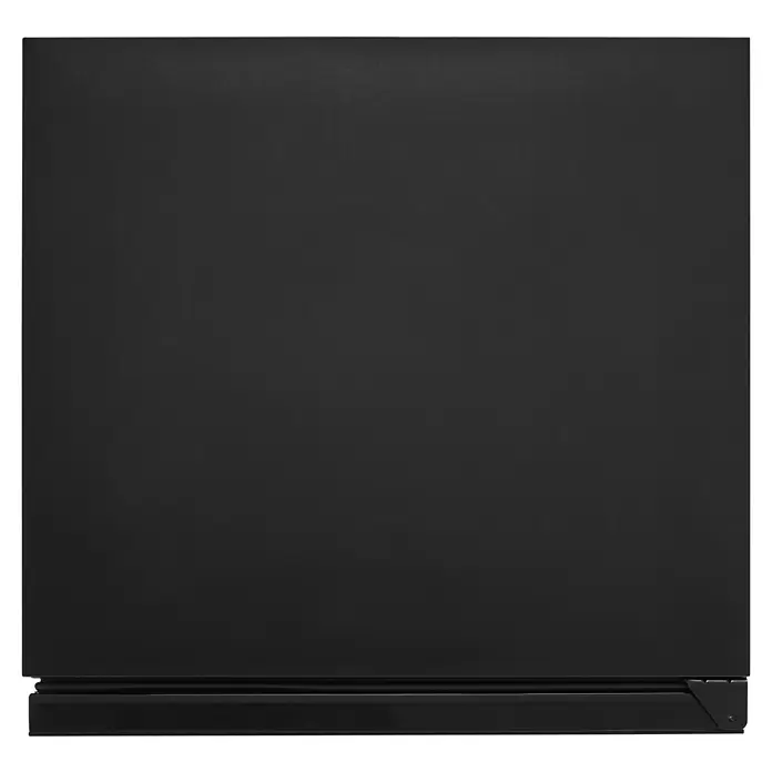 Wolkenstein Weinkühlschrank UWTS129 - Einbaugerät, L x B x H: 57 x 59,5 x 82 cm, Schwarz - Schwarzes mattes Display, eventuell ein geschlossenes Laptop oder Monitor, mit ausgeprägtem Eckelement an der Basis.