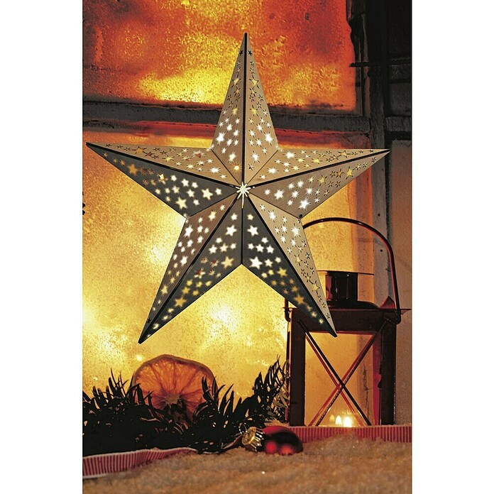 Estrella navideña LED (10 luces, Marrón, Diámetro: 40 cm)