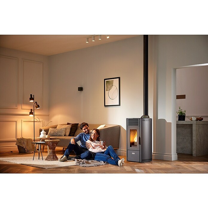 Qlima Pelletkachel Viola 85 S-line (3,2 kW - 8,5 kW, Verwarmingscapaciteit: 97 m³ - 220 m³, Zwart) | BAUHAUS