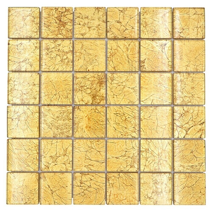 Mosaikfliese Quadrat Crystal Uni XCM 8GO25 (30 x 30 cm, Gold, Glänzend)