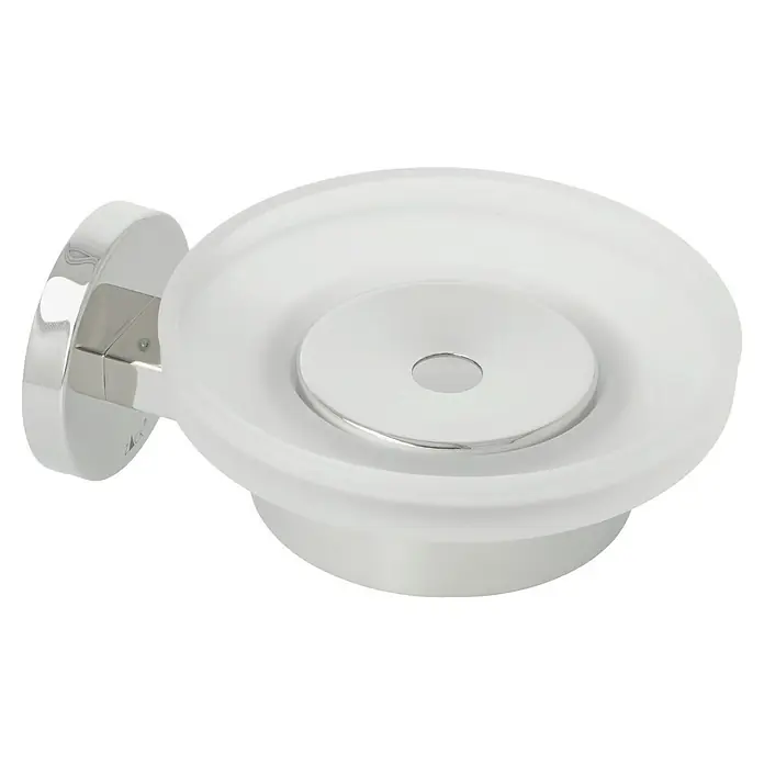 Zack Seifenschale Scala - Edelstahl, Silber - Elegante Seifenablage zur Wandmontage mit mattierter Glasplatte und verchromtem Metallhalter für Badezimmer und Gäste-WC.