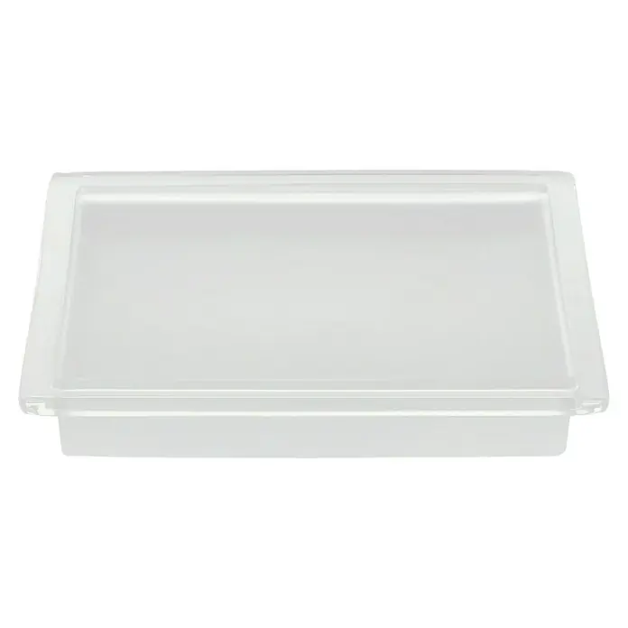 Keuco Edition 11 Ersatzglas - Kristallglas, Glänzend - Weißer, rechteckiger Behälter mit transparentem Deckel, ideal für die Aufbewahrung verschiedener Gegenstände. Praktisch und vielseitig.