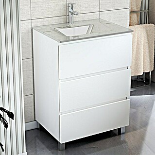 Mueble de lavabo Miranda (An x Pr x Al: 60 x 44,6 x 83 cm, Blanco, Mate)