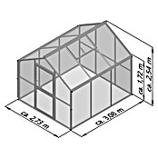 KGT Gewächshaus Novum III (Außenmaß inkl. Dachüberstand (B x T): 273 x 208 cm, Material Seitenwand: Glas, 4 mm, Tannengrün) | BAUHAUS