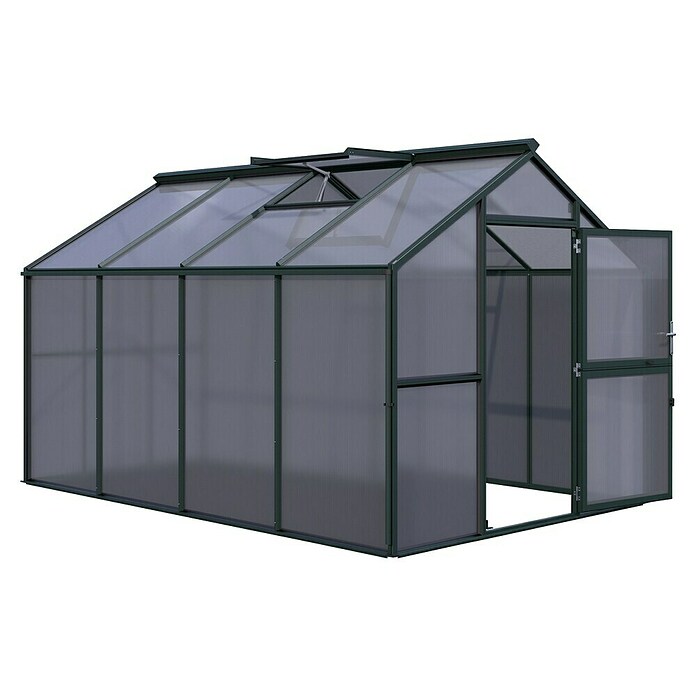 KGT Gewächshaus Novum IV (Außenmaß inkl. Dachüberstand (B x T): 273 x 408 cm, Material Seitenwand: Kunststoff, 10 mm, Tannengrün) | BAUHAUS