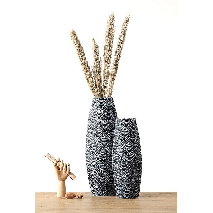 Vase Welle M (Grau, Höhe: 46 cm) | BAUHAUS