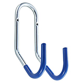 Mottez Doble gancho de pared (Apto para: 1 bicicleta, Funda de plástico)