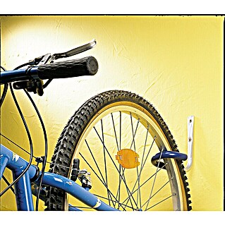 Mottez Fahrrad-Wandhaken (Wandmontage, Stahl, Silber/Blau)