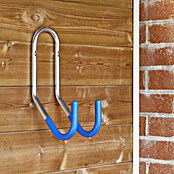 Mottez Doble gancho de pared (Apto para: 1 bicicleta, Funda de plástico)