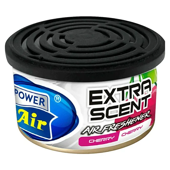 Ambientador de coche Power Air - Cherry, Rosa, 45 días - Ambientador Power Air Extra Scent Cherry con tapa negra, diseñado para llenar el espacio con un refrescante aroma a cereza.