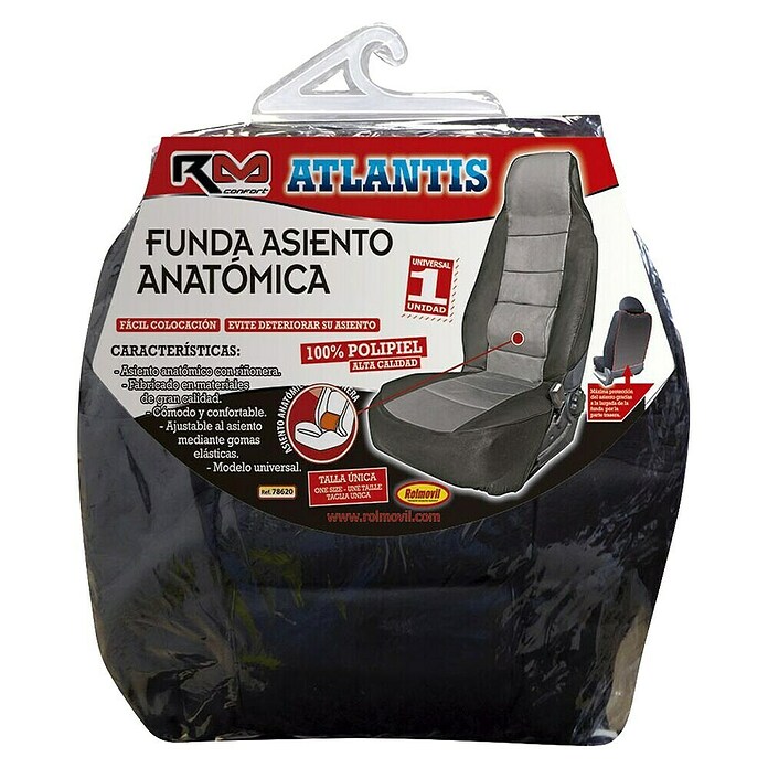 Rolmovil Funda para asientos de coche Atlantis (Negro/Gris, Polipiel) | BAUHAUS