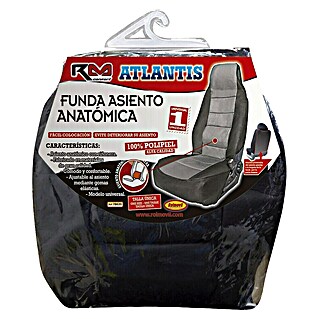 Rolmovil Funda para asientos de coche Atlantis (Negro/Gris, Polipiel)