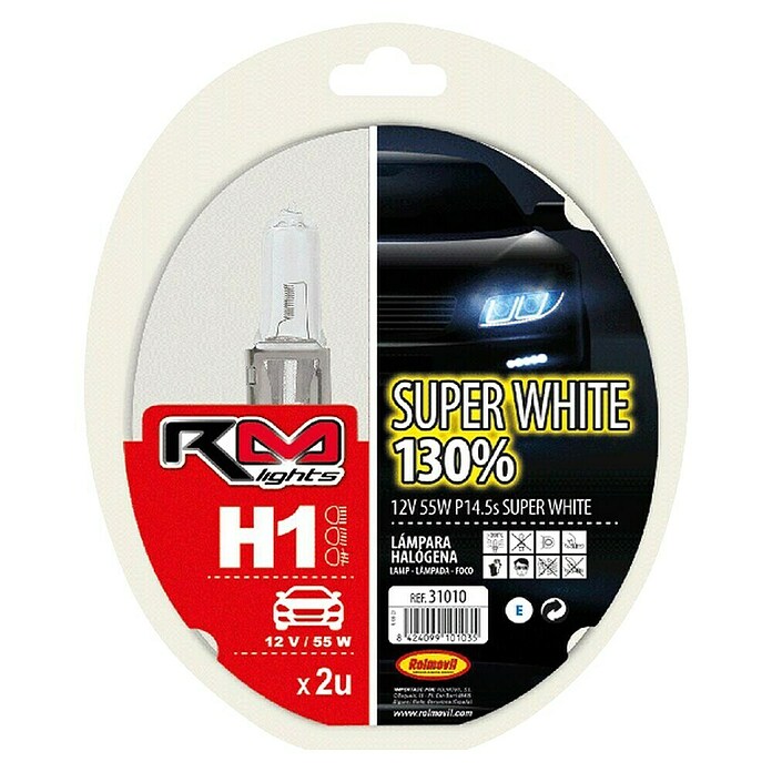 Rolmovil Lights Bombilla halógena para faro (H1, P14.5s, 2 ud.) | BAUHAUS