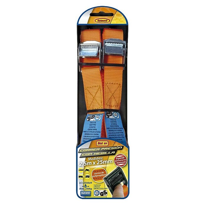 Rolmovil Correa de amarre con trinquete (Largo: 2,5 m, Polipropileno, 2 ud.) | BAUHAUS