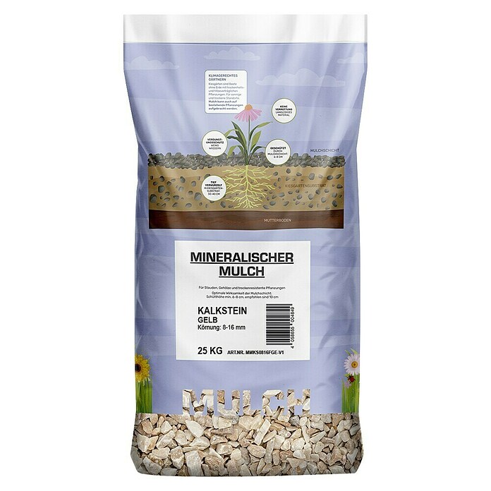 Min2C Mulch Mineralisch (Gelb, Körnung: 8 mm - 16 mm, 25 kg) | BAUHAUS