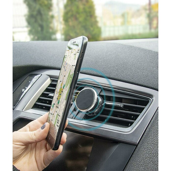 Rolmovil Soporte para teléfono móvil (Negro, Orientable 360°, Magnético) | BAUHAUS