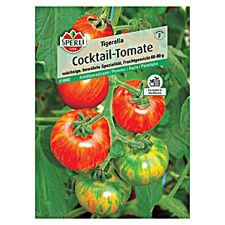Sperli Cocktailtomate Tigerella (Solanum lycopersicum 'Tigerella', Erntezeit: Juli)