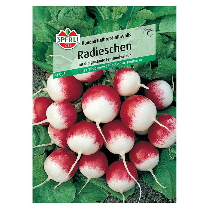 Sperli Gemüsesamen Radieschen Rundes halbrot-halbweiß (Raphanus sativus, Erntezeit: Mai) | BAUHAUS