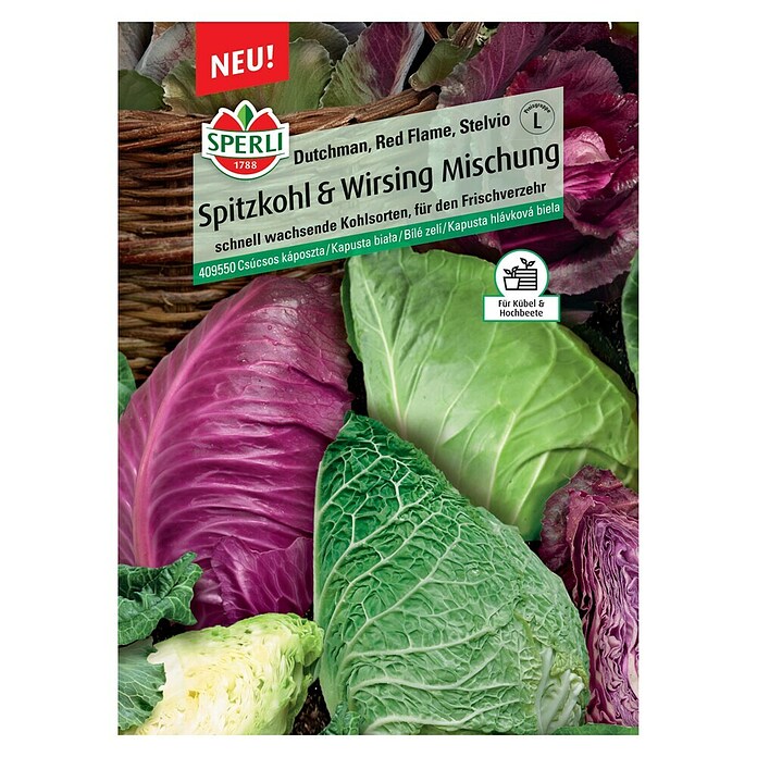 Sperli Gemüsesamen Spitzkohl & Wirsing Mischung (Brassica oleracea, Erntezeit: Juni) | BAUHAUS