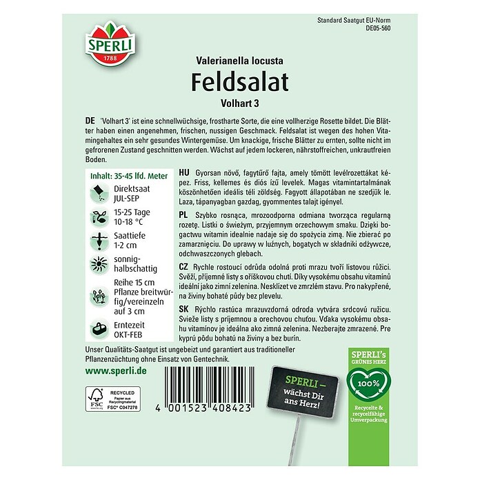 Sperli Feldsalat Volhart 3 (Valerianella 'Volhart 3') | BAUHAUS