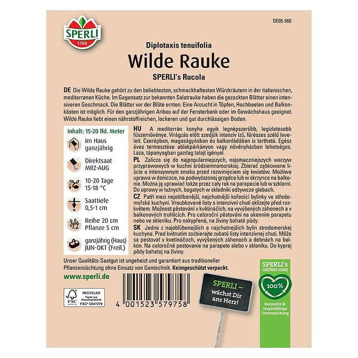 Sperli Gemüsesamen Wilde Rauke (Diplotaxis tenuifolia, Erntezeit: Ganzjährig) | BAUHAUS