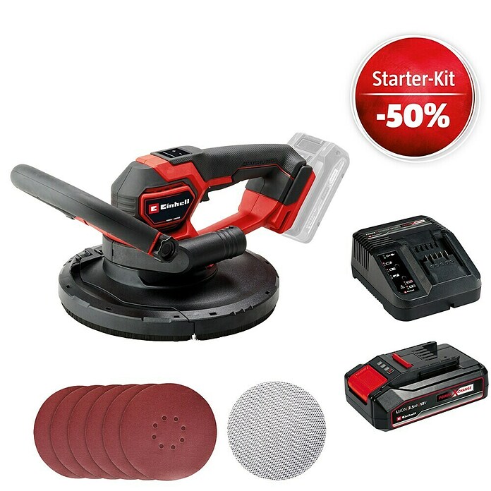 Einhell Power X-Change 18V Maschinenpaket (Akku-Trockenbauschleifer TP-DWS 18/225 Li BL Solo + Starter-Kit (-50%)) | BAUHAUS