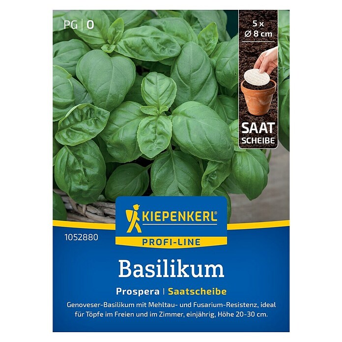 Kiepenkerl Profi-Line Kräutersamen Basilikum Prospera (Ocimum basilicum Gecom, Saatzeit: Ganzjährig, Erntezeit: Ganzjährig, 5 Stk.) | BAUHAUS