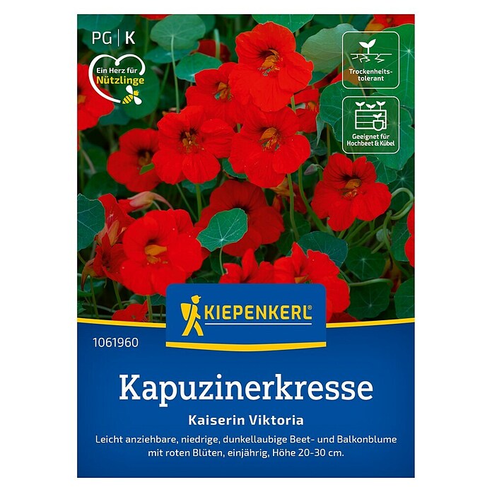 Kiepenkerl Kräutersamen Kapuzinerkresse (Tropaeolum minus, Saatzeit: April) | BAUHAUS