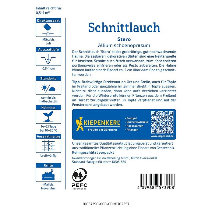 Kiepenkerl Profi-Line Kräutersamen Schnittlauch Staro (Allium schoenoprasum, Saatzeit: April, Erntezeit: Ganzjährig) | BAUHAUS