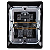 Combinatie wandcontactdoos/schakelaar Serie Zwart Geaard (Zwart, Onderbouwmontage) | BAUHAUS