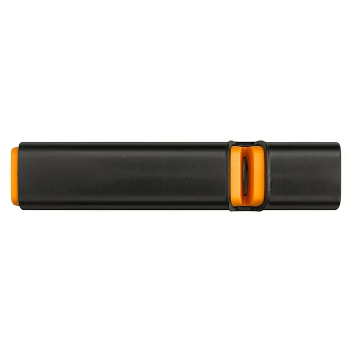 Fiskars Axt- & Messerschärfer XSharp - Länge: 16,5 cm, Kunststoff - Schwarzer und orangefarbener Fiskars SafeCut-Schlitten-Cutter, ideal für sicheres Schneiden von Materialien mit Präzision und Benutzerfreundlichkeit.