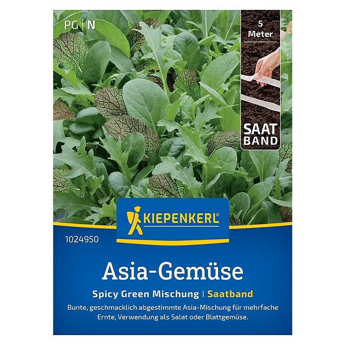 Kiepenkerl Profi-Line Salatsamenmischung Asia-Salate Spicy Green (Verschiedene Sorten, Erntezeit: Mai) | BAUHAUS