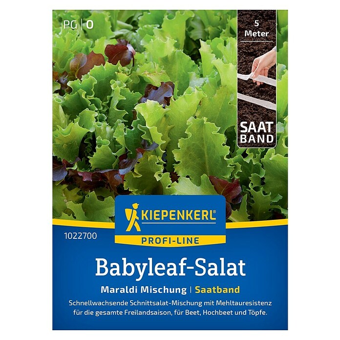 Kiepenkerl Profi-Line Salatsamenmischung Babyleaf Meraldi (Lactuca sativa, Erntezeit: Mai) | BAUHAUS