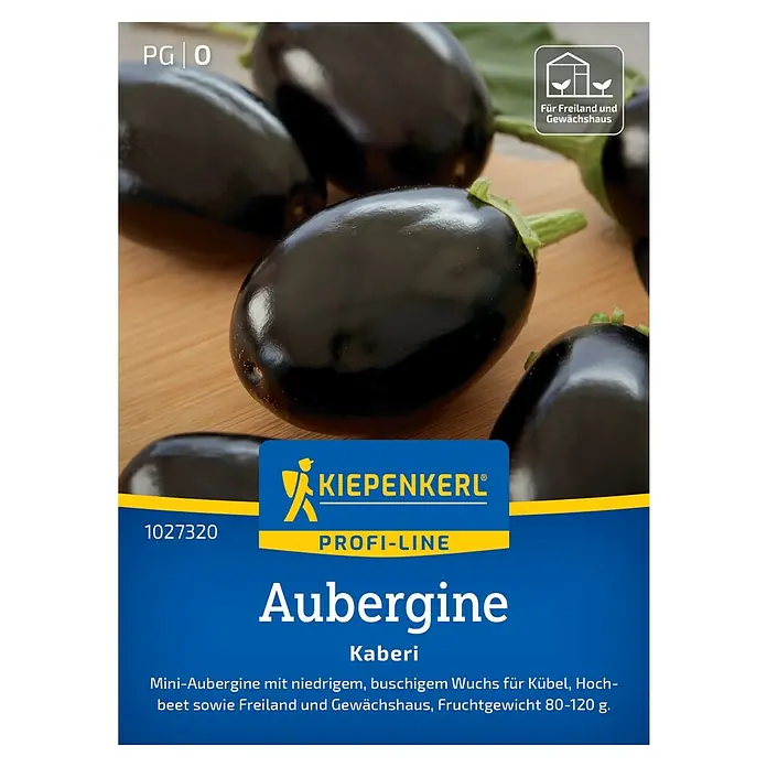 Kiepenkerl Profi-Line Gemüsesamen Aubergine Kaberi, F1 - Solanum melongena, Erntezeit: August - Samenpackung für Aubergine Kaberi, eine Mini-Aubergine für Kübel und Freiland.