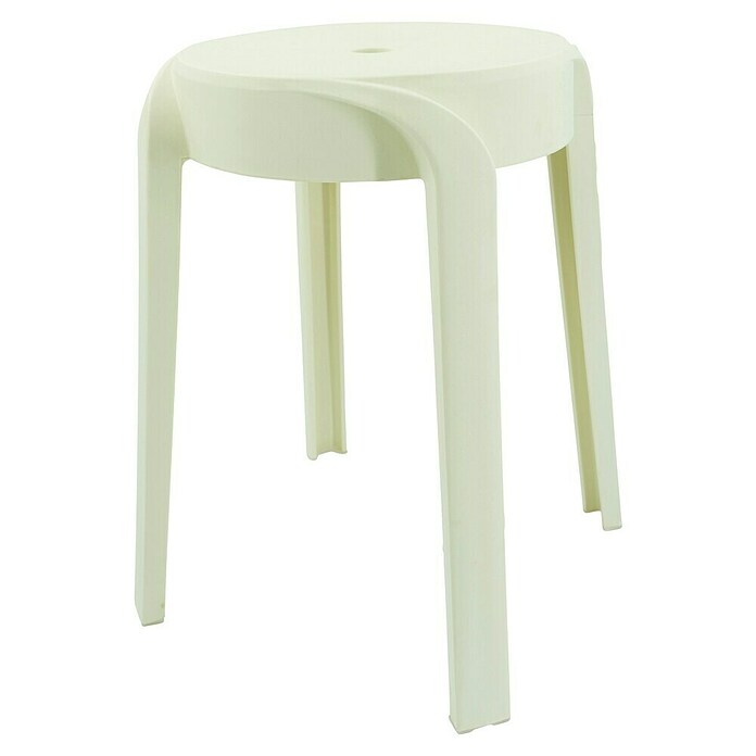 Hocker (Kunststoff, Rund, Beige)