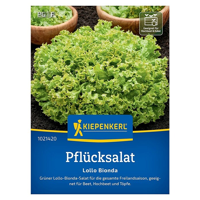 Kiepenkerl Profi-Line Salatsamen Pflücksalat Lollo Bionda (Lactuca sativa var. crispa, Erntezeit: Mai) | BAUHAUS