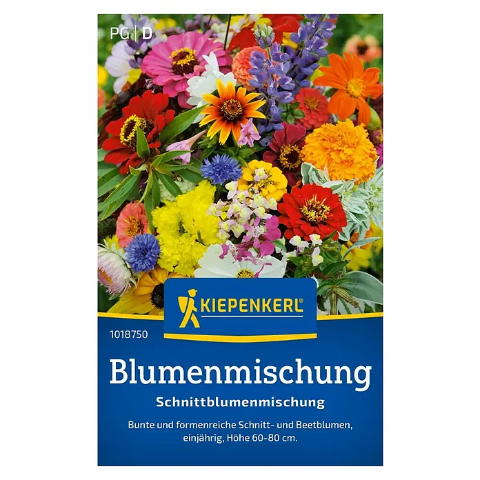 Kiepenkerl Blumensamenmischung Schnittblumen einjährig - Mischung, Mehrfarbig - Samentüte mit einer bunten Blumenmischung von Kiepenkerl. Ideale Schnittblumen, einjährig und 60–80 cm hoch.