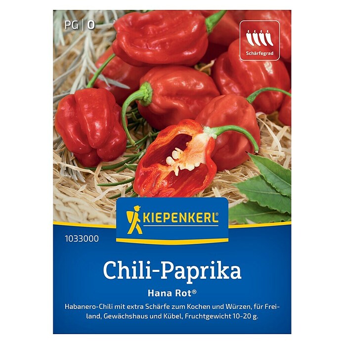 Kiepenkerl Profi-Line Gemüsesamen Chili-Paprika Hana Rot (Capsicum chinense, Erntezeit: Juli) | BAUHAUS