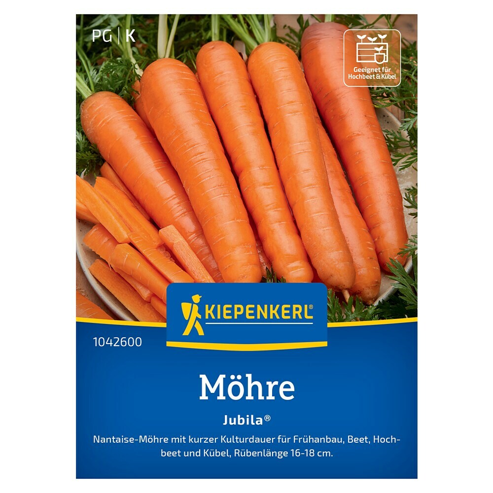 Kiepenkerl Möhrensamen Jubila® – Saatgut Für 15-20 Lfd. Meter, Rübenlänge 16-18 Cm