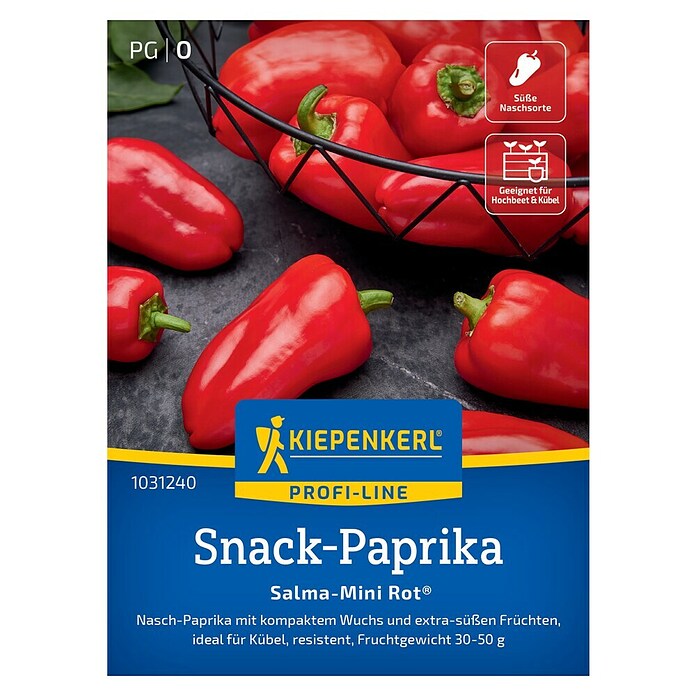 Kiepenkerl Profi-Line Gemüsesamen Snackpaprika Salma-Mini Rot (Capsicum annuum, Erntezeit: Juli) | BAUHAUS