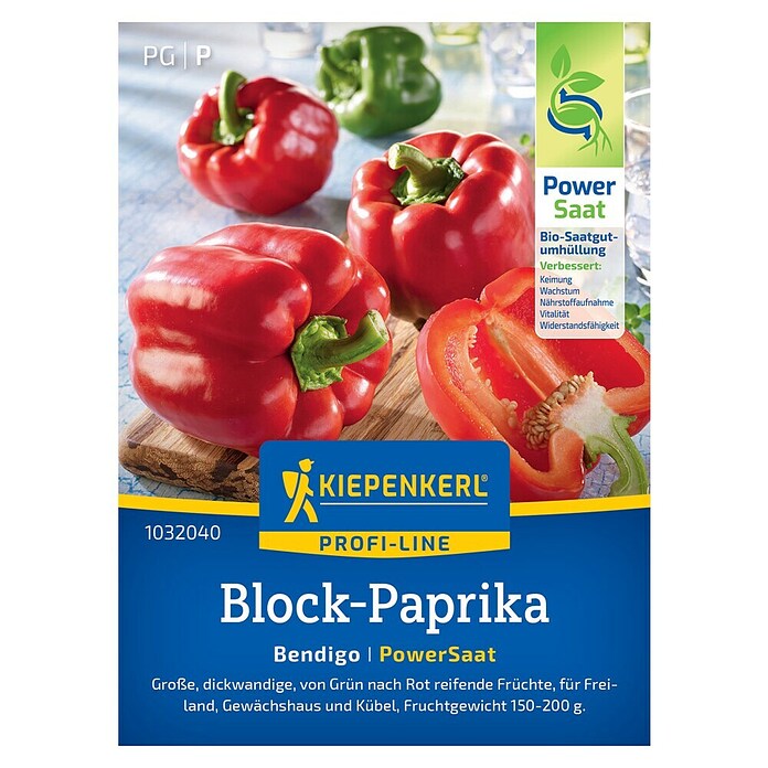 Kiepenkerl Profi-Line Gemüsesamen Block-Paprika Bendigo (Capsicum annuum, Erntezeit: August, Inhalt reicht für ca. 5 Pflanzen) | BAUHAUS