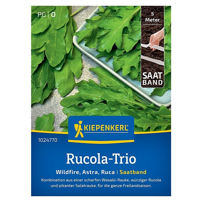 Kiepenkerl Profi-Line Salatsamen Salatrauke Trio Wildfire, Astra,Ruca (Eruca sativa, Erntezeit: Ganzjährig) | BAUHAUS