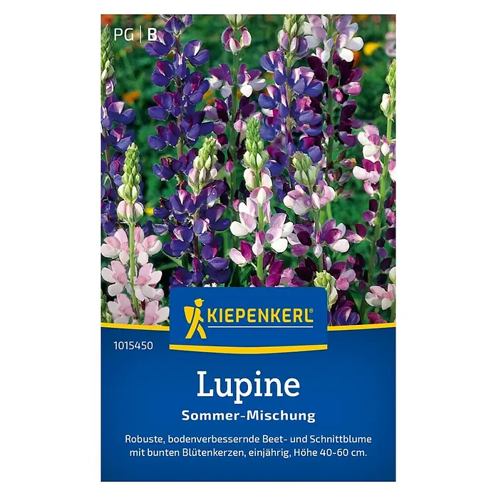 Kiepenkerl Blumensamenmischung Lupine Sommer - Lupinus hartwegii, Mehrfarbig - Samentüte mit Lupinen Sommer-Mischung von Kiepenkerl, robust, in verschiedenen Farben und einjährig.